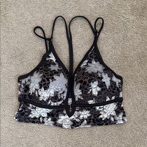 PINK Victoria's Secret Black and White Floral Bralette